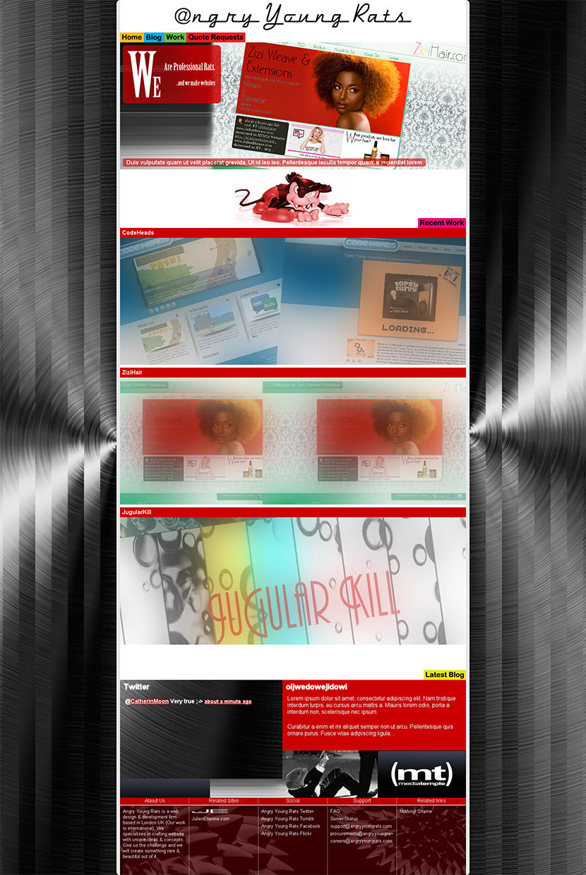 Angry Young Rats CSS3 design concept