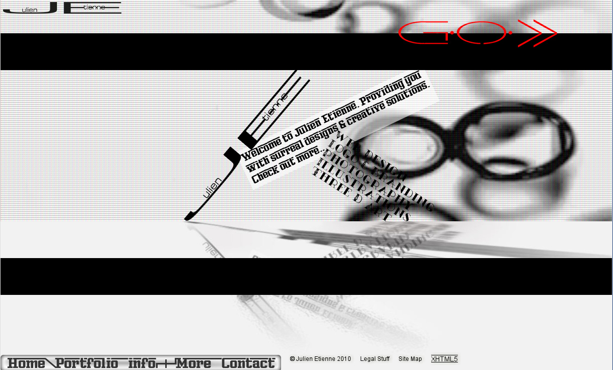 Early Julien Etienne web design and development website